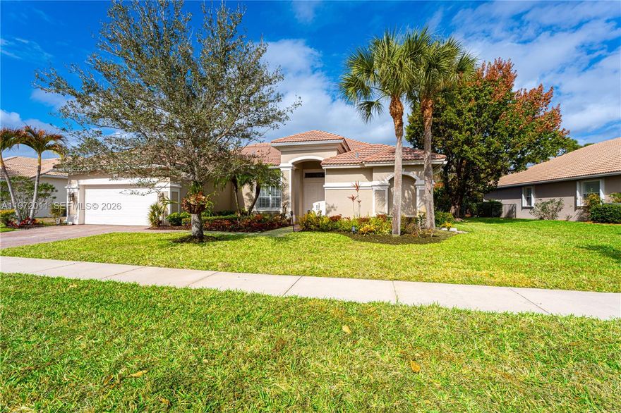 Beautiful 4-bedroom, 3-bath home with a 2-car garage located in the gated community of Summerfield. Spacious layout with a large picture window overlooking the backyard, allowing for abundant natural light. Enjoy outdoor living with a beautiful lanai that extends the home’s living space. Community amenities include clubhouse, pool, and golf course. Secure, well-maintained community offering comfort and lifestyle convenience.