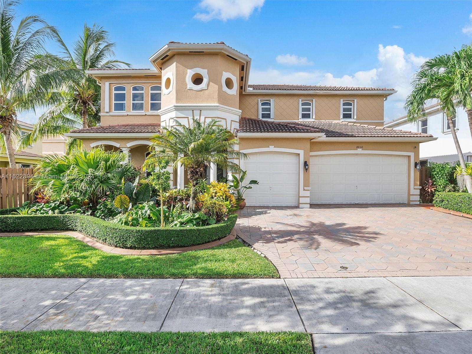 Discover this stunning 4 bed, 3 bath Single Family home in the desirable Cantamar subdivision. Spanning 2,934 Sq Ft, this two-story residence offers spacious living areas with stylish finishes. The sun-filled open layout is ideal for entertaining. Recently upgraded with FULL HOUSE IMPACT DOORS AND WINDOWS and a FULL KITCHEN REMODEL, including a walk-in pantry, this home boasts a modern charm. Vinyl wood-look floors in the living room, dining room, and kitchen complement the tile throughout the first floor, while laminate flooring graces the second floor. An office/library loft on the second floor offers additional space. Outside, enjoy a beautifully landscaped yard with fruit trees. Located near shopping, restaurants, parks, and more, this home combines comfort with convenience.
