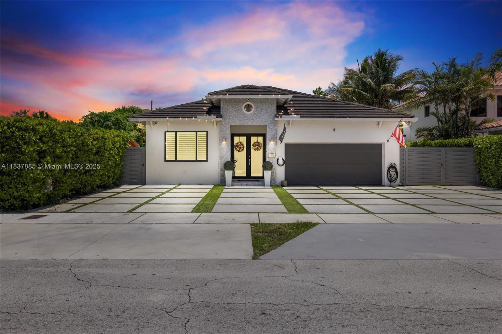 Experience this exquisite living in this 4BD/2.5BA custom pool home, built in 2018 with no detail overlooked. This sophisticated residence features impact windows, high-end appliances, open-concept living, and a professionally converted media room (easily reversible). The private backyard oasis offers a heated saltwater pool with cascading waterfalls, jacuzzi, full outdoor kitchen, designer marble pavers, and elegant pergolas. Additional highlights include a gas generator, advanced security system, and dedicated side parking for a Boat or RV. A true showpiece property designed for comfort, elegance, and lifestyle.