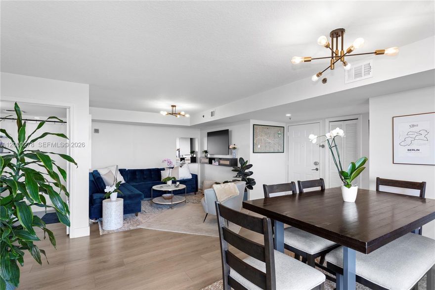 Discover an exceptional, fully renovated 2BR/2BA corner condo in Shenandoah — a rare 1,030 sq ft floor plan with two oversized private balconies facing northeast, showcasing stunning skyline views of Brickell, Downtown and Coral Gables. Professionally remodeled with high standards, this unit features beautiful engineer wood floors, tastefully renovated baths, brand-new HE Goodman central A/C, top-of-the-line stainless steel appliances, light color, custom fit quartz material countertops.  Thoughtful finishes and abundant natural light flow through a spacious, open layout; in-unit washer & dryer and ample closet/pantry space add everyday convenience.
Located minutes from Coral Gables, Brickell and Coconut Grove, the building offers resort-style amenities: tastefully appointed social and clubhouse areas, billiards and TV rooms, a fitness center, onsite manager and maintenance team, elevator service, secure intercom, and 24/7 security cameras. Current assessment paid by seller.   This is city living at its finest: a stylish, comfortable condo with panoramic city vistas and every modern amenity. Schedule your showing today.