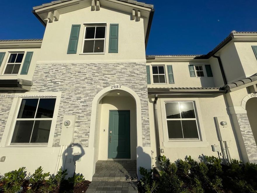 Welcome to Cedar Pointe! This 2023-built 3-bedroom, 2.5-bath villa combines modern design with everyday comfort in one of South Dade’s most desirable new communities. Featuring a spacious open-concept layout with tile floors on the main level and carpet upstairs, this home offers a bright living and dining area, a contemporary kitchen with stainless steel appliances, and ample storage. The primary suite includes a walk-in closet and private bath with shower. Enjoy outdoor living with a fenced patio and additional storage shed. Complete with impact panel shutters, central heating and cooling, and an attached 1-car garage. Cedar Pointe offers a community pool and recreation area. Conveniently located near top-rated schools, shopping, and major highways.