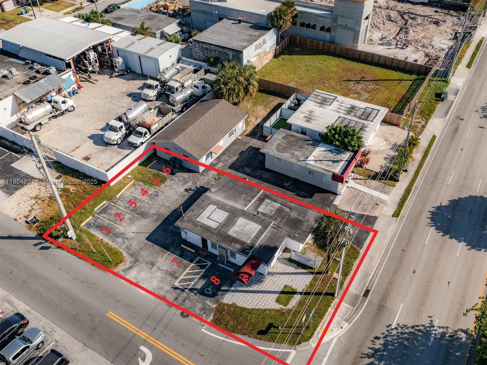 HUGE OPPORTUNITY. This prime commercial property offers excellent visibility on a high-traffic corner lot, with thousands of cars passing by daily. Currently used as a medical clinic, the building is zoned B-1, allowing for a variety of business uses including medical, office, or professional services. The interior includes multiple spacious rooms and a private office or bedroom, ideal for a practice or business needing dedicated spaces. The property also features ample parking and easy access to the highway, Wilton Manors, and downtown Fort Lauderdale. A standout feature: there is potential to purchase the adjacent lots, creating a rare opportunity for expansion or redevelopment in a growing commercial district.
