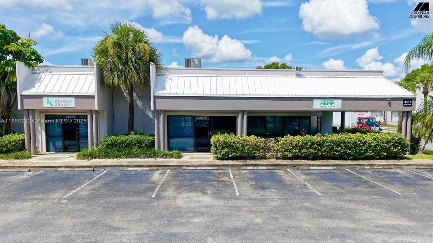 Located in the heart of Davie’s industrial district, this ±5,679 SF flex space features ±4,614 SF of office and ±1,065 SF of warehouse with 13’ ceilings and 3 street-level doors. Ideal for administrative, logistics, or service operations. Easy access to 441, I-595, and the Turnpike. Sublease available at $24 NNN. Clean, functional, and ready for immediate occupancy.