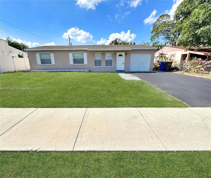 Spacious and updated 3-bedroom 2-bathroom single family home in a quiet North Lauderdale community with no association. Interior features tile flooring throughout, open kitchen with granite countertops and stainless steel appliances, dedicated laundry room with washer and dryer, and a large sun room that adds flexible living space. Exterior highlights include an expansive fully fenced backyard and an attached 1-car garage. Property is conveniently located near the Turnpike, schools, and shopping. Rent includes lawn service. Application and screening required. Pet okay with additional fee. First month’s rent, last month’s rent, and security deposit due upon move in.