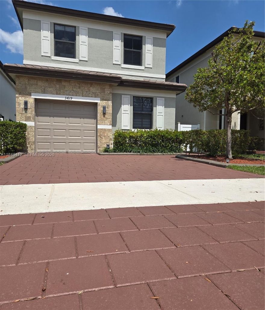 IMPROVED PRICE — SELLER MOTIVATED!
Welcome to 3419 W 109th Pl in the highly sought-after Aquabella community in Hialeah, FL—where modern comfort meets smart value. This spacious 4-bedroom, 3-bathroom home, built in 2019, offers peace of mind with high-impact windows and a newer roof—no major concerns, just move in and enjoy.  Step inside to find a thoughtfully upgraded interior, featuring brand-new stair finishes and refreshed upstairs flooring, adding a sleek, modern touch. The first floor showcases durable tile flooring, while the layout is designed for flexibility with a full bedroom and bathroom downstairs—perfect for guests, in-laws, or a private office.
The heart of the home is a stylish kitchen equipped with quartz countertops, stainless steel appliances, and a large island—ideal for entertaining or everyday living. Outside, enjoy a freshly painted exterior and a beautifully landscaped patio, creating a private outdoor space to relax or host.  ADDITIONAL OPPORTUNITY:  Seller is offering a price improvement option to keep the furniture for a great price. 
Located in the gated community of Aquabella, residents enjoy resort-style amenities including pools, clubhouse, fitness center, and playgrounds. This is more than a home—it’s a lifestyle upgrade.