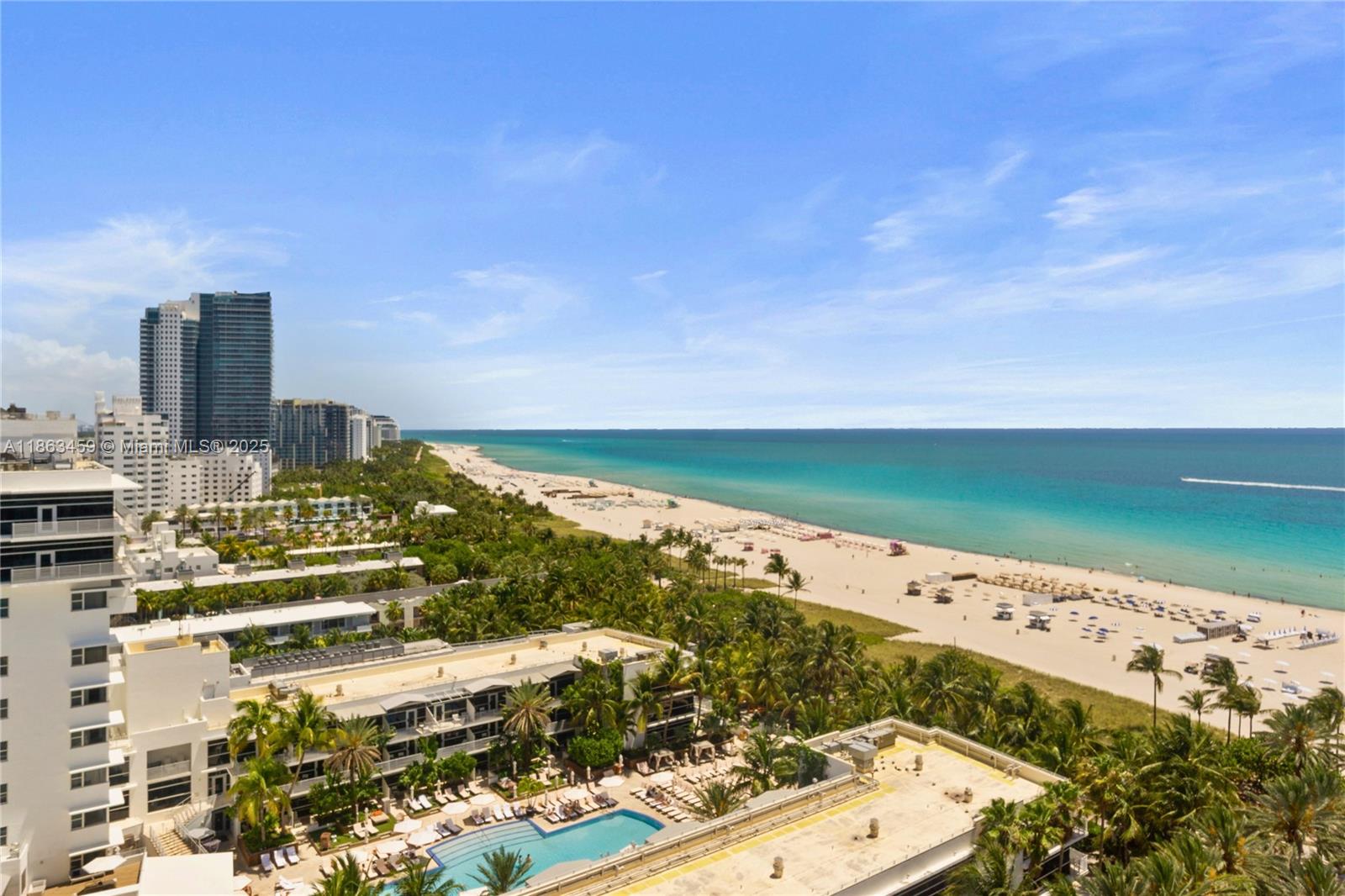 Gorgeous 180 degrees view from the bay to the ocean from the oversize balcony of this 1 bedroom 1 bathroom 16th floor apartment! Fully renovated, it features a lot of natural light, cement look floor all over, open Italian style kitchen with ss appliances, 2 big built-in walking closet, glass shower, 2 queen size beds, 50" and 65" flat screen tv's, pull-out sofa bed in the living room.
Right to park 1 car thru valet parking included in the HOA payment.
Huge appreciation is coming thru building structural recertification, new hallways, beautification of 100-300 Lincoln rd, Ritz Carlton condo breaking down next summer.
Buyer has to assume the SA in monthly installment of $334.75/mo until March 2034.
The apartment has been measured to be 830sqf (public record of 675sqf is wrong).