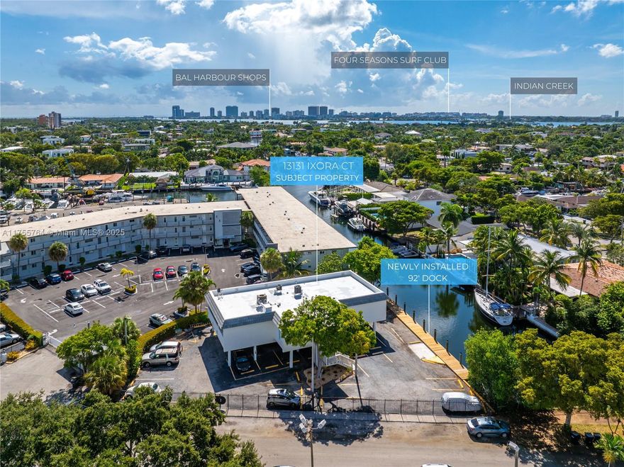 Own all three condos within a detached Keystone Harbour structure, with exclusive rights to a newly built 92’ dock. The sale is for the individual units only; the building itself remains part of the condominium association. Residences include a 2/2, 1/1.5, and 1/1, totaling 2,742 sq ft with a new roof, four assigned parking spaces, and gated privacy.  Option to combine into one expansive home or keep separate—ideal for staff, guests, multi-generational living, or investment. With direct boating access to Indian Creek and minutes from Bal Harbour Shops, beaches, dining, and marinas.
