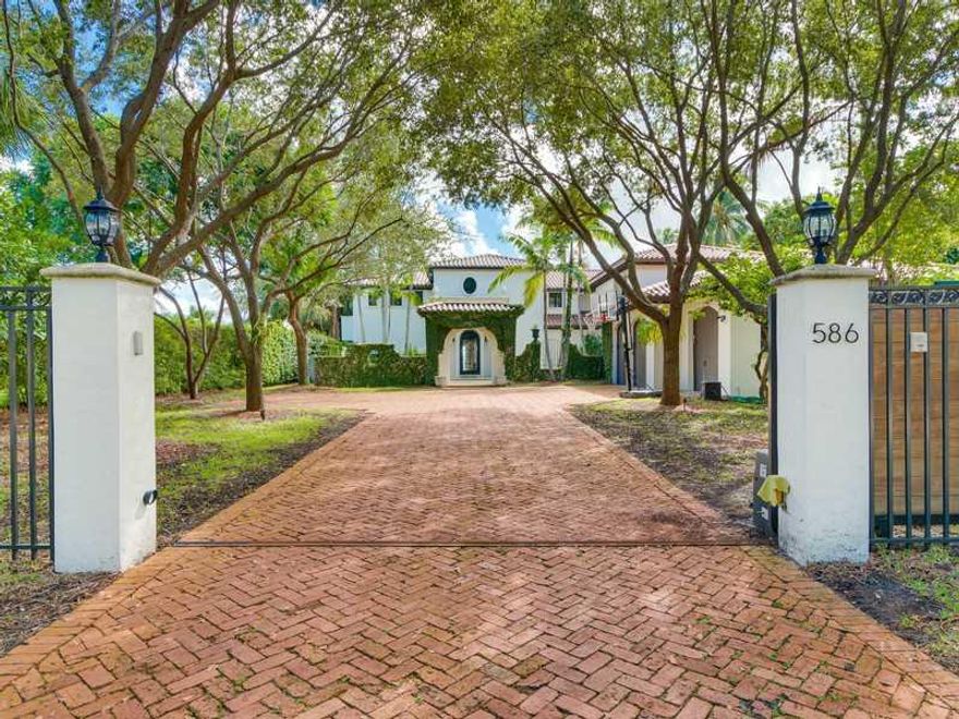 Turn key bay front residence in Bay Point  on a 23,100 SF +/ lot with 120 feet on the water of finely manicured grounds. Large pool , fountains and covered cabana with grill area. Beautiful sunrise and views of downtown. 7 bedrooms + office and play room.   Bay Point is a private/gated community minutes from the design district, top schools, Miami Beach, airport and downtown. Rare opportunity.