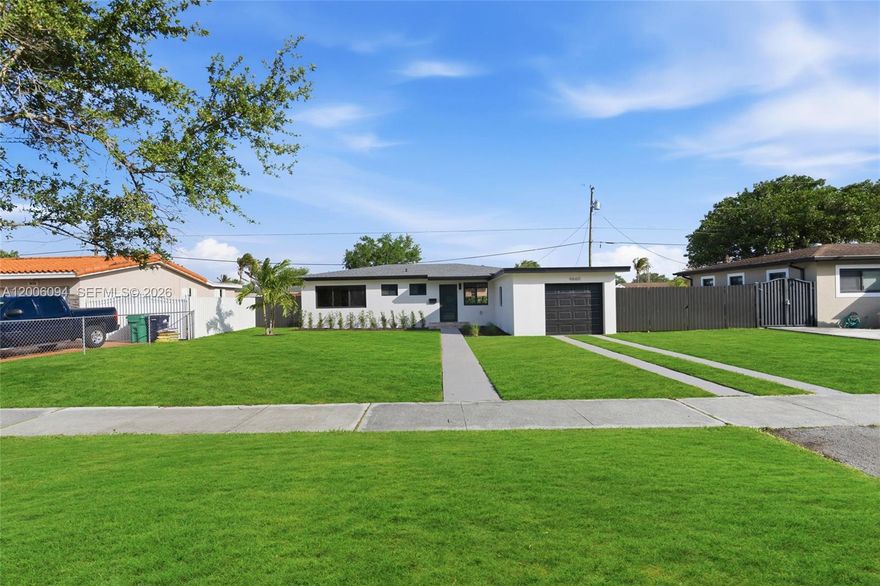 Beautifully renovated home in the heart of Cutler Bay! This move-in ready property features a bright and open layout with modern finishes throughout. Step inside to find spacious living and dining areas filled with natural light, complemented by sleek flooring and recessed lighting.

The updated kitchen offers contemporary cabinetry, quartz countertops, stainless steel appliances, and a large island—perfect for cooking and entertaining. The home features well-sized bedrooms, including a spacious primary bedroom with a large closet, and tastefully upgraded bathrooms with modern fixtures and finishes.

Enjoy South Florida living with a large, fully fenced backyard offering plenty of space for outdoor gatherings, a future pool, or expansion. The property also includes a garage, ample driveway parking, and fresh exterior landscaping that enhances curb appeal.

Conveniently located near schools, parks, shopping, and major highways, this home is a perfect blend of comfort, style, and location.