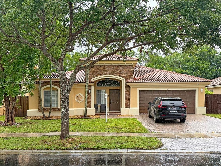 Seller to Contribute up to $10,000 to Buyer for Closing Costs and Pre-Paid items. Stunning 4-bedroom, 3 bath home with double garage located in a beautiful and quiet neighborhood.  This property also offers a Florida room, living room, dining room, and spacious bedrooms with closets and natural light.  A private yard of considerable size ready for a pool with fruit trees and more!  The community is surrounded by lakes, water fountains, and green areas with many walking paths.  Gym is included, as well as an impressive clubhouse with a huge pool, party room, and gated entrance.
