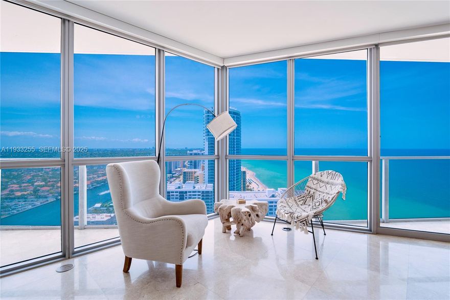 Luxury Oceanfront Condo with 5 Star Amenities & Direct Ocean Views! Stunning high floor condo with Marble Floors, New Lighting, Open Kitchen, New Bosch Induction Cooktop, Washer/Dryer. Luxurious Primary Bedroom & Master Bath with separate spa tub & walk in shower, double sink vanity. Floor to Ceiling Windows. Sweeping Direct Ocean & Intracoastal Views 3 Bed 3 & 1/2 bath currently configured as a 2-bedroom & opened 3rd to a Dining Room with expanded Ocean Views. Both Balconies with spectacular views. Elevator direct to your unit & private foyer. Enjoy all of the amenities: Resort Style Pool, Tennis, 2 Story State of the Art Exercise Center, Concierge, Media Room, Billiards, Beach Towel Service and so much more. Feel Like you are on Vacation Every Day!