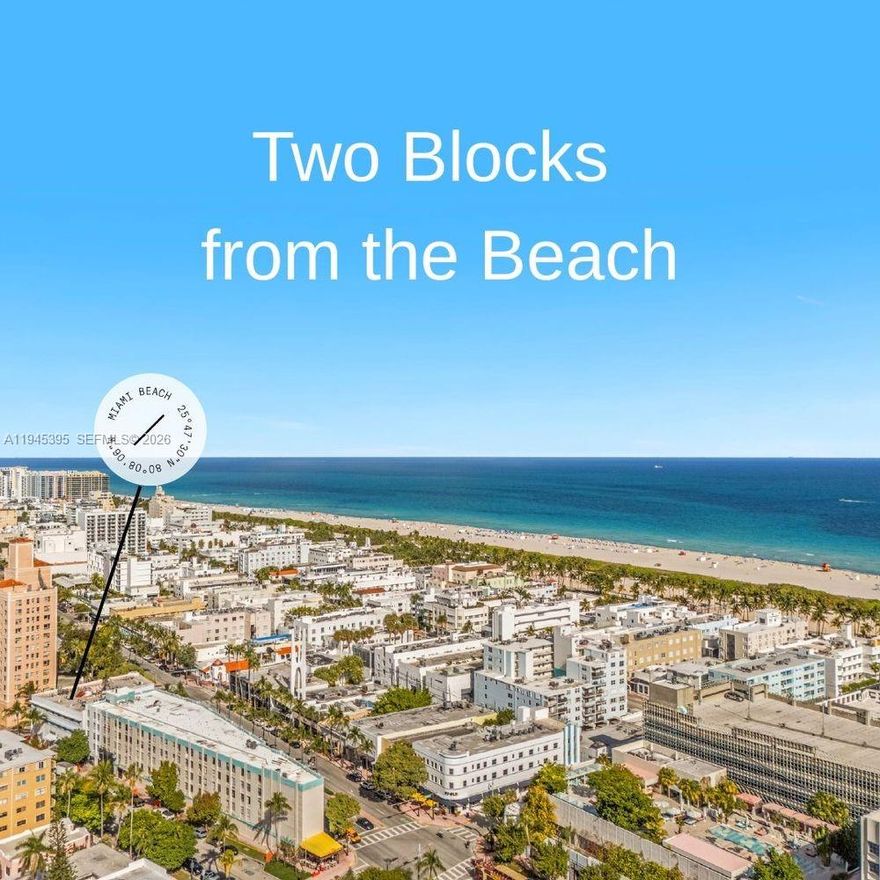 Airbnb-friendly condo just 2 blocks from Ocean Drive in South Beach! Perfect for short-term rentals, manage it yourself or through a company. Fully renovated with modern finishes and sold fully furnished, including optional future bookings. Enjoy daily rental flexibility with an onsite receptionist and rooftop lounge. Live or invest in the heart of South Beach, close to restaurants, shops, and the beach! All utilities are included in the HOA fee.