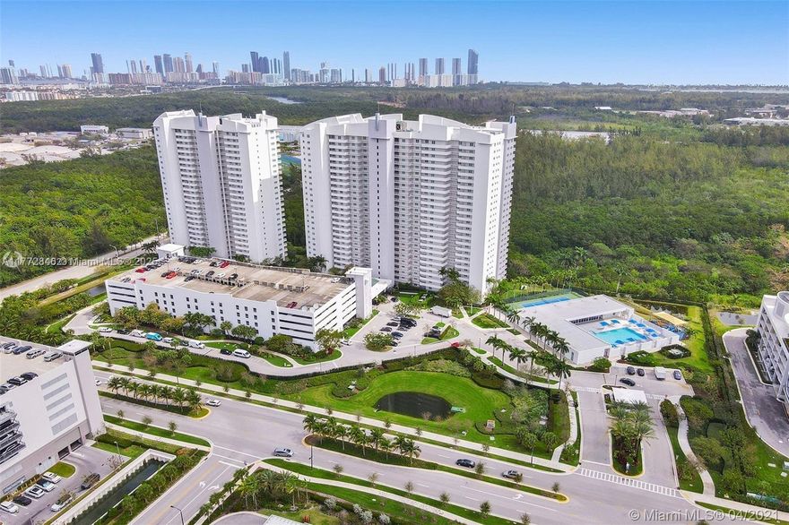 Large 2-bedroom, 2-bathroom unit offers walk-in closets, an elegant Italian kitchen with granite counter-tops, and stainless steel appliances. The master bathroom features a relaxing Jacuzzi tub. Enjoy beautiful and peaceful views from your home. Ideally located just steps away from FIU, Oleta River State Park, the new Costco, Target, and more. The building includes a stunning pool and a fully equipped gym for your enjoyment. Owner-Occupied. Showings by appointment only....