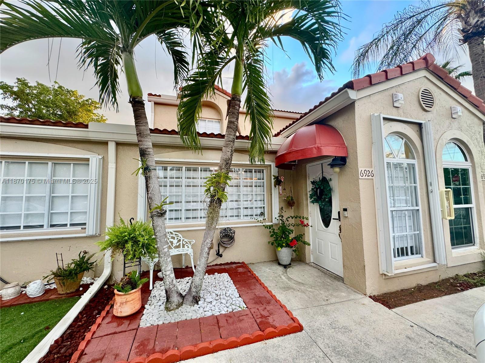 Beautifully appointed Townhouse Villa in the Town of Miami Lakes with a full bedroom and bathroom on first floor. Two additional spacious rooms on second floor with a second full bathroom. Hurricane Shutters throughout. Cute and Cozy Starter home for a new family or great investment rental with good income potential. Seller motivated, all offers will be considered.