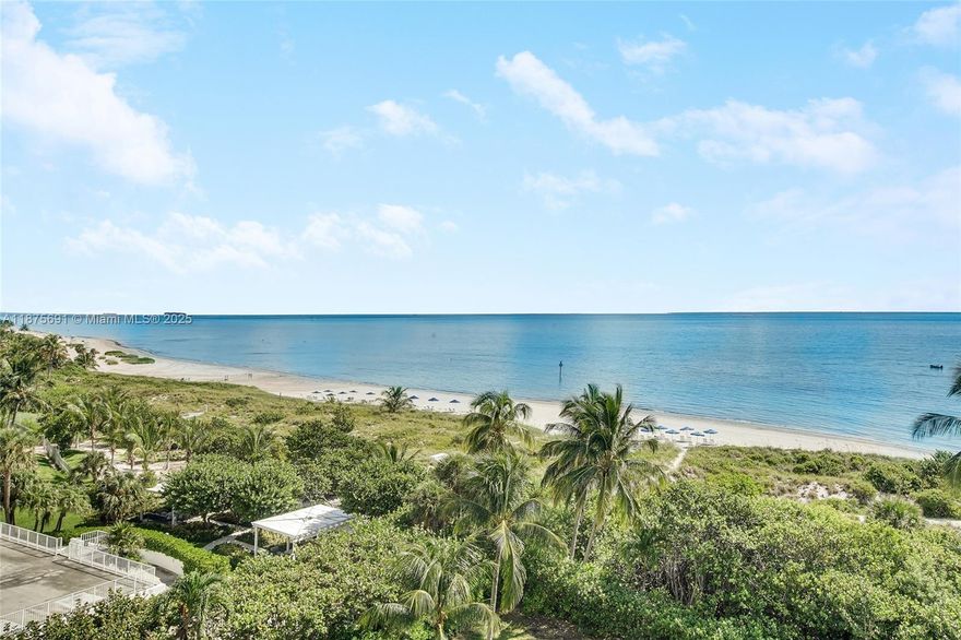 Experience the essence of island living in this spacious one-bedroom, one-bathroom peaceful hideaway located directly on the beach. Situated on the second line from the water, this residence offers direct, unobstructed views of the beach & ocean. The open floor plan integrates living & dining areas, designed to capture the surroundings while allowing for gracious entertaining. A spacious balcony extends the living space outdoors, where ocean breezes create a tranquil daily backdrop. Enjoy coastal living in an exclusive full-service waterfront co-op w/private beach access. Just a bridge away from Miami, Key Biscayne—flanked by two expansive parks—offers pristine beaches, outdoor activities, fine dining, boutique shops, and a secure community atmosphere, delivering a truly unique lifestyle.