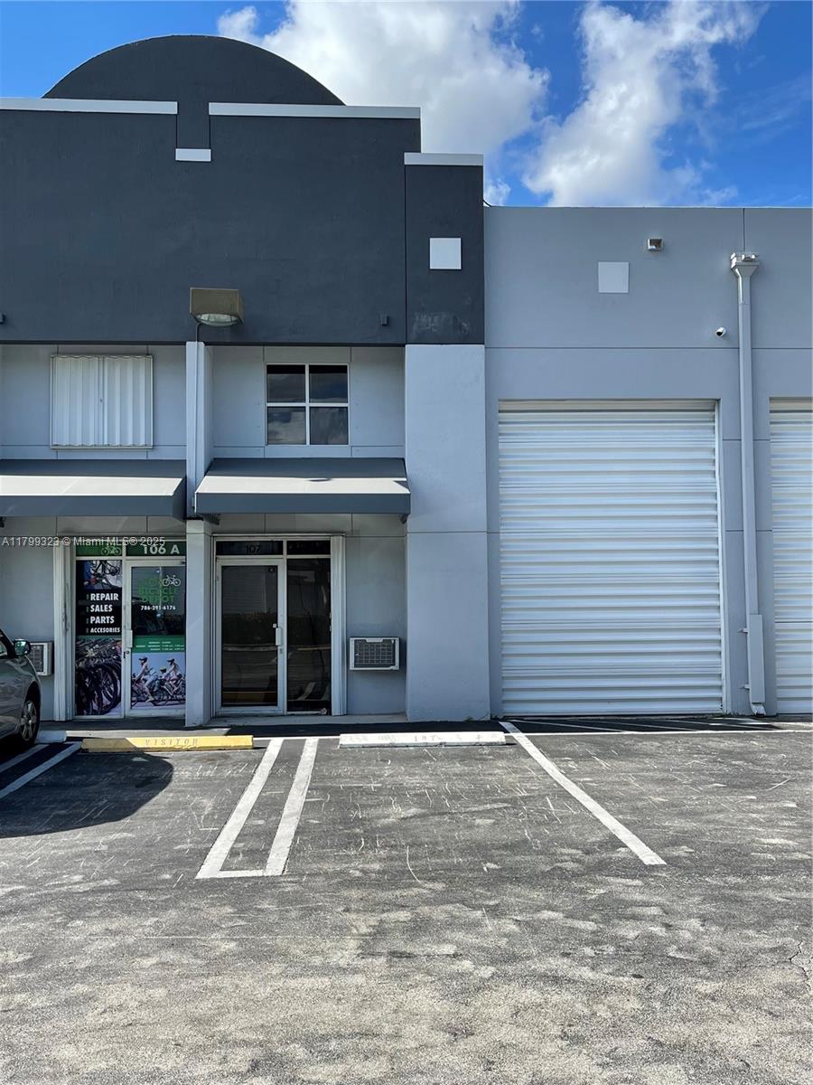 warehouse for sale, includes electronic garage door, Bathroom and office space, security alarm system, 14' warehouse garage door, Front load complex, Zoned IU-1, HVAC system cooling, near kendall tamiami airport, plenty of parking