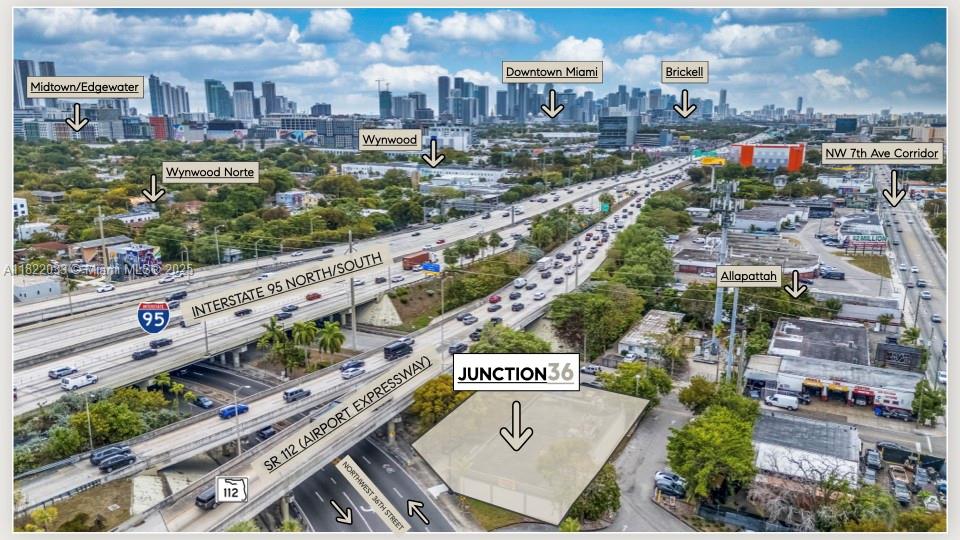 Anchoring the intersection of Wynwood, Midtown, and Allapattah, Junction 36 offers an 11,866 SF D-2 industrial parcel with prominent frontage along NW 36th St. and visibility from FL-112 and I-95. Currently, a 5,072 SF clear-span CBS warehouse—delivered vacant—is ideal for adaptive reuse or ground-up development into storage, residential, office, retail, showroom, light-industrial, or mixed-use space. Marquee visibility, high traffic counts, and abundant on-site parking amplify branding potential, while eligibility for Live Local Act density bonuses, Opportunity Zone incentives, and Transit-Oriented Development overlays unlock multiple value-add strategies. Plant your flag at the epicenter of Miami’s next wave of growth—Junction 36.