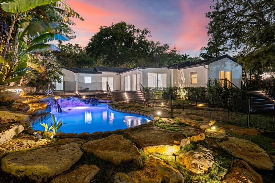 Imagine waking up to the gentle sounds of nature and the breathtaking view of a pristine golf course, coupled with the lush greenery and towering trees. This fully renovated 3-bed/3-baths in Miami Shores is nestled in a quiet cul-de-sac, providing an idyllic escape from the hustle and bustle of city life. The split floor plan and interior boast bright, airy rooms, modern finishes, impact windows & doors. Ideal for entertaining while enjoying Florida outdoor living with two expansive patio decks and a lagoon-style pool with rock accents. Detached large 2-car garage. The home is located just one block from the prestigious Miami Country Day School campus (pre-K to High school). It provides easy access to Miami and Fort Lauderdale airports, the Design District, and Wynwood, with trendy dining and shopping. Available as soon as March 16th for a yearly rental.