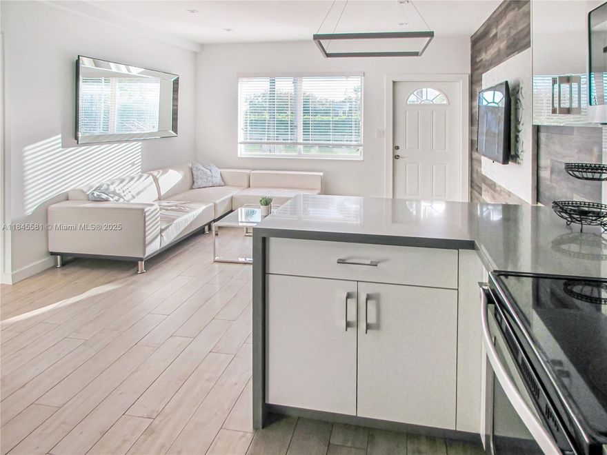 Fully furnished two bedroom and two bathroom modern apartment in the desirable community of Miami Shores. Only 8 units in this boutique building. The whole property has been completely renovated with high impact windows, updated electric and plumbing. Unit comes fully furnished with modern touches and includes couches, chairs, TV's, beds, tables and spacious closets. Property is located within walking distance to Publix supermarket, banks, parks and shopping centers. Easy access to public transportation. Gated building. One assigned parking