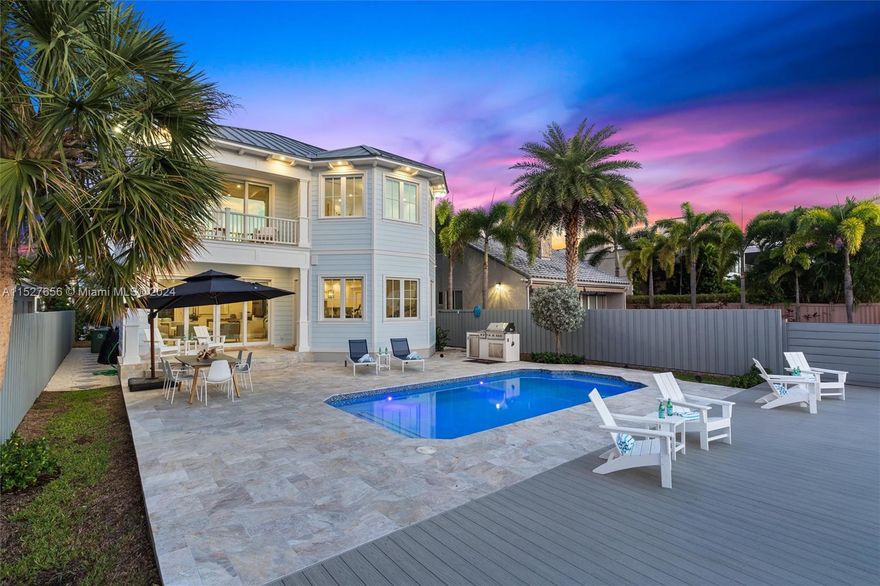 NEWLY BUILT 4-BEDROOM KEY WEST STYLE HOME LOCATED ON AN OCEAN ACCESS WATERWAY IN LAS OLAS ISLES WITH NO BRIDGES AND 50 FT BOAT DOCKAGE; EXQUISITELY FINISHED AND OFFERED FULLY FURNISHED FOR THE MOST DISCERNING BUYER.  DESIGNED FOR ENTERTAINMENT  WITH AN AMAZING FLOOR PLAN INCLUDING  STATE OF THE ART KITCHEN, FORMAL DINING, GREAT ROOM & BONUS ROOM. PATIO BOASTS A HEATED POOL, BUILT IN SUMMER KITCHEN, OUTDOOR SHOWER AND DOCK WITH SHORE POWER. ALL HIGH-END FINISHES INCLUDING INCLUDING INDOOR/OUTDOOR SONOS SYSTEM, SONY TV'S IN ALL LIVING AREAS/BEDROOMS, CAT 5 WIRING, ELECTRIC WINDOW TREATMENTS. WATERFRONT LIVING AT ITS BEST. LOCATED A SHORT WALK FROM FORT LAUDERDALE BEACH & DOWNTOWN LAS OLAS WITH WORLD CLASS SHOPPING, DINING AND NIGHTLIFE. ENJOY THE BEST FORT LAUDERDALE/LAS OLAS HAS TO OFFER.