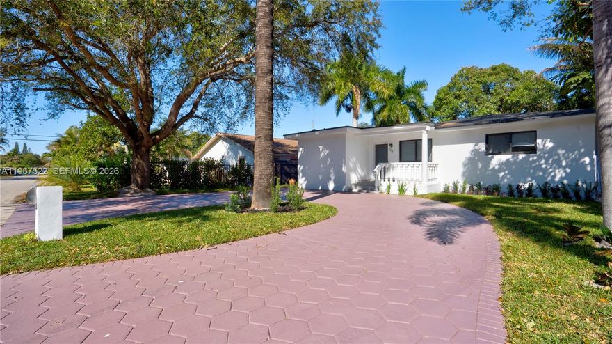 This move-in ready 3BR/2BA home was designed with family living in mind. The split-bedroom layout offers privacy for all, with a spacious primary suite set apart featuring a large bathroom with double sinks & a beautiful modern shower. Enjoy a generous living & dining area + a versatile spare room ideal for a family room, playroom, home office, or study. The modern kitchen showcases brand-new cabinets & stylish countertops. Additional highlights include a large laundry room with washer and dryer hookups. New electric water heater, new sprinkler system, and New impact windows and doors throughout. Relax or entertain in the covered patio with recessed lighting perfect for BBQs and gatherings with family and friends. A wonderful place to call home, just beautiful remodeled with permits.