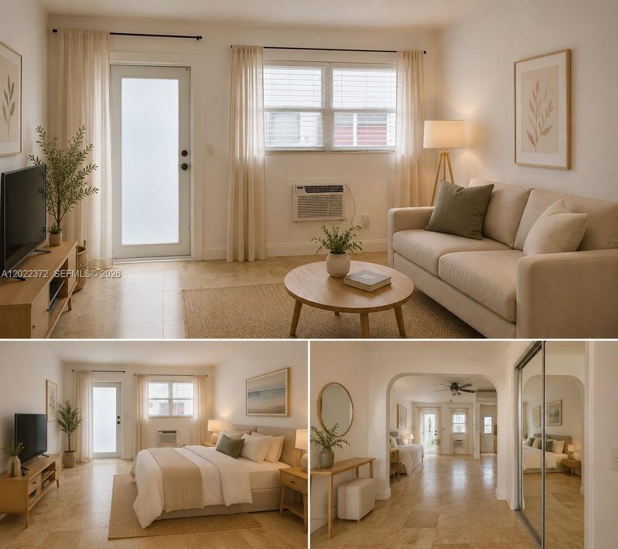 Rare opportunity in the heart of South Beach! Bright and spacious studio with den, assigned parking, in-unit washer & dryer, and a full kitchen — a major advantage compared to many South Beach studios with only kitchenettes. Functional layout with flexible den space ideal for a home office or guest area. Just blocks from Lincoln Road, Española Way, Flamingo Park, and only minutes from the beach. Enjoy being surrounded by top restaurants, cafés, shopping, nightlife, and everything that makes Miami Beach living unique. Excellent investor opportunity with tenant in place through January 2027 paying $1,800/month, providing immediate rental income and an estimated 5.83% ROI. Aprox.
Same owner also offers Unit #8, a 1-bedroom + den residence featuring assigned parking and in-unit washer & dryer. Excellent opportunity for investors seeking multiple units in the same South Beach building.