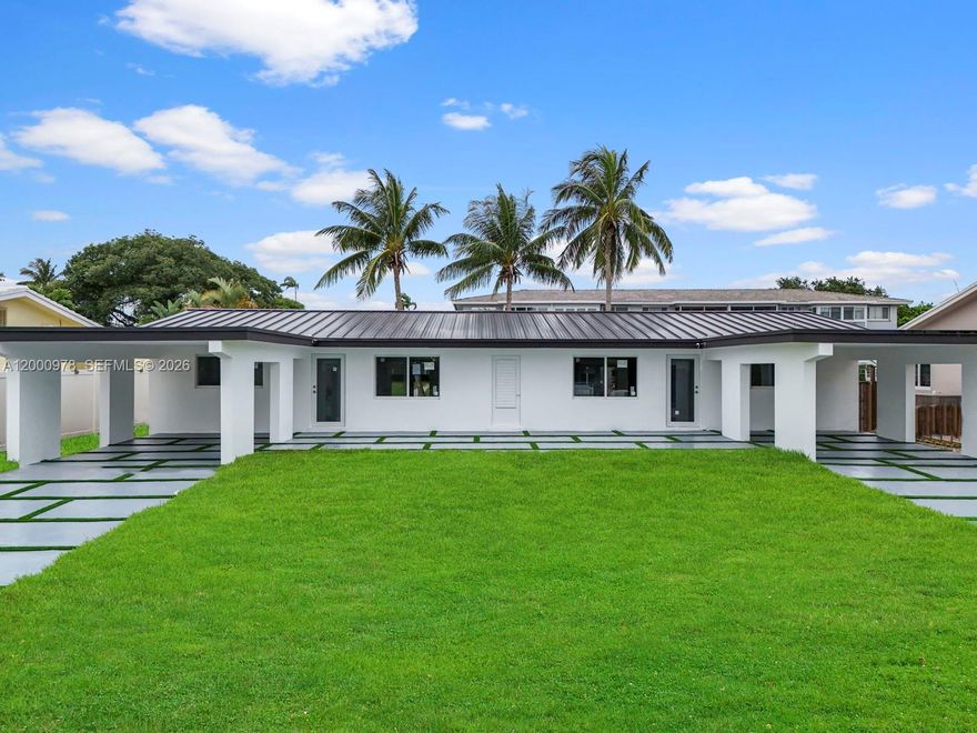 Experience exceptional coastal living with this one-of-a-kind waterfront duplex, offering a 3/1.5 and 1/1 split on 80 feet of prime water frontage with no fixed bridges. Meticulously reimagined from top to bottom, this complete spec rehab features brand-new electrical and plumbing systems, new impact windows and doors, a new aluminum roof, and new A/C units—delivering peace of mind and modern efficiency. Light-filled interiors and thoughtful upgrades create a seamless blend of style, comfort, and functionality, all in a location that embraces the best of South Florida’s boating lifestyle. Whether you plan to live in it or add it to your portfolio, this home delivers.