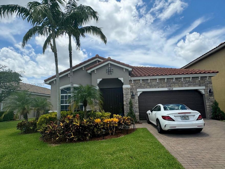 Beautifully Contemporary furnished, 4 bedroom, 2 bath, well decorated home with an oasis living, Heated swimming pool & Jacuzzi. Two car garage with long driveway that firs 4 additional cars. The home comes with porcelain floors throughout, all rooms with high end chandeliers, Bose System, 85"TV electric fire place. This house offers all you would desire and need for outside living. Incredible sunsets, beautiful outside furniture, lounge chairs, Paradise Grill Premium Countertop, with an outside TV for your convenience. No Pets allowed. House will be available January 3, 2026