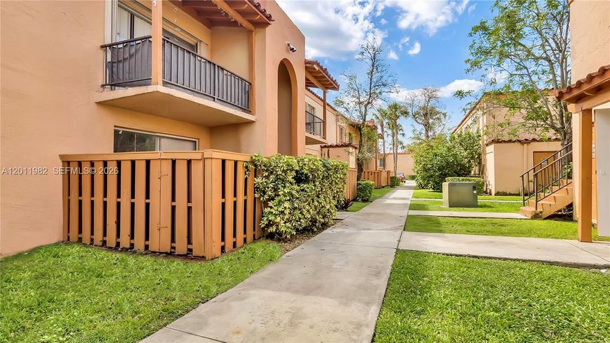 First Floor 2 Bed / 1 Bath Corner Unit, centrally located within Cypress Village in Miami Lakes. This Bright open-concept layout, offers spacious living areas with a dedicated dining area. Unit features upgraded tile flooring, and a large primary bedroom. The unit also shows a private covered terrace and comes with assigned parking. Water is included in the HOA!