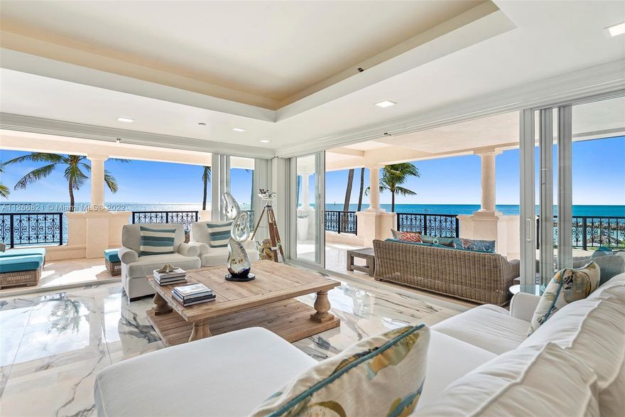 THIS STUNNING OCEANSIDE CONDO REDEFINES LUXURY LIVING AT IT'S FINEST. THE UNIT HAS  BEEN COMPLETELY RENOVATED TO PERFECTION. THIS MASTERPIECE IS LOCATED IN ONE OF THE MOST DESIRED LINES ON FISHER ISLAND WITH OCEAN DIRECT VIEWS OFFERING PRIVACY AND EXPANSIVES WRAP AROUND TERRACES OVERLOOKING THE OCEAN, KEY BISCAYNE AND PRIVATE BEACH. FEATURES INCLUDE: 3 BEDROOMS + DEN, 3.5 BATHS, 3,580 SQ FT. INTERIOR,  MARBLE & WOOD FLOORS, IMPACT GLASS DOORS & WINDOWS, STATE OF THE ART KITCHEN WITH TOP OF THE LINE APPLIANCES, AUTOMATED WINDOW TREATMENTS, AND MANY MORE FEATURES.  LIVE THE FISHER ISLAND LIFESTYLE IN THIS EXQUISITE FURNISHED 2ND FLOOR CORNER UNIT!