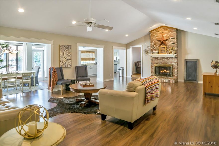 Spectacular single story home in the highly sought after community of the Lakes of Emerald Hills. New kitchen with designer cabinets, granite counter tops and high end appliances. Large living room with vaulted ceiling and fireplace. True 5 bedroom home with a split floor plan featuring wood floors, a new roof and new AC. Excellent home for a large family. Community features 2 lakes for fishing, kayaking and paddle boarding. Fantastic park and Dog park with basketball court, playground and baseball field. Walking distance to houses or worship and close to TY Park, Hard Rock Hotel and the beaches.