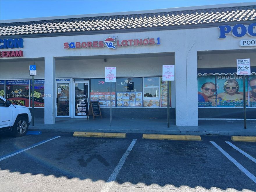 Fully Operational Latin Restaurant! Attention investors and entrepreneurs! Excellent opportunity to own a fully operational restaurant with great growth potential, well established customer base and excellent reputation.  Restaurant features a fully equipped kitchen, grease trap, fire alarm system, back-alley entrance for deliveries, Beer and Wine license, and staff training, making it easy for the new owner to step in without the usual startup challenges.  Strategically located in a shopping center with high-traffic area, easy access, and ample free parking.