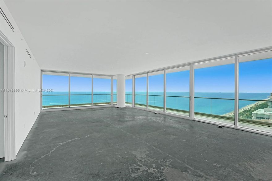 Simply The Best: Oceana Bal Harbour desirable corner unit, 24th floor with completely unobstructed panoramic views of the ocean, intracoastal and Miami skyline. Very spacious and open living areas with 10' high floor to ceiling glass walls. The unit features: 3 ensuite bedrooms with marble baths, private elevator foyer, powder room, European kitchen cabinets, utility room, etc. 3 assigned parking spaces, storage space. Resort style amenities include a poolside restaurant, 2 tennis courts, 2 pools, spa and 400 ft of pristine beach front.