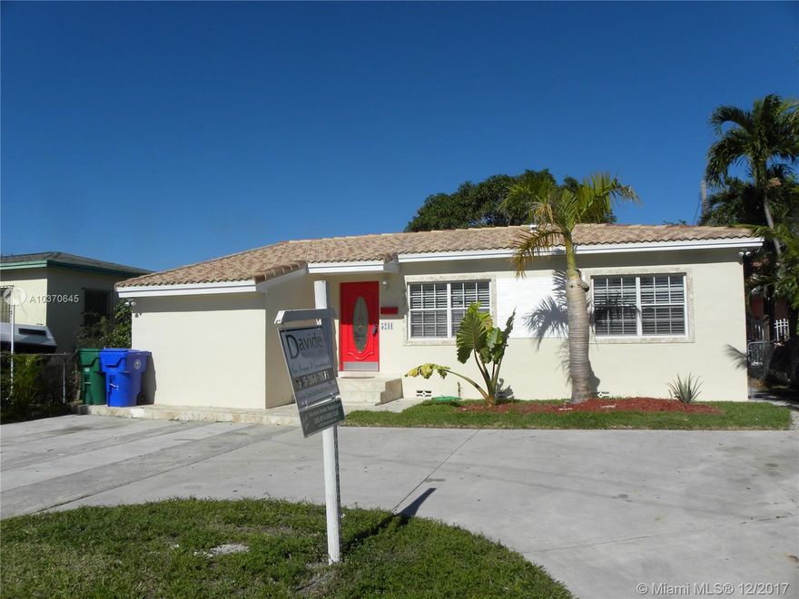 Just Listed! This 3 Bedroom (3nd bedroom is converted garage)  & 3 Full Bathrooms home. Big family room, Brand new tile roof, New AC system, New kitchen with granite counter tops. Updated bathrooms. Just painted inside and outside  Real wood floors  in  two bedrooms & tile floors. New LED lighting fixtures, Update electrical system. New alarm system  1,400+- square ft. Lot size 6,950 Square ft. Zoned Duplex. Minutes from MIA , Downtown Miami & Coral Gables. Walk to Henry M. Flagler Elementary School.  VA and FHA  offers welcomed.