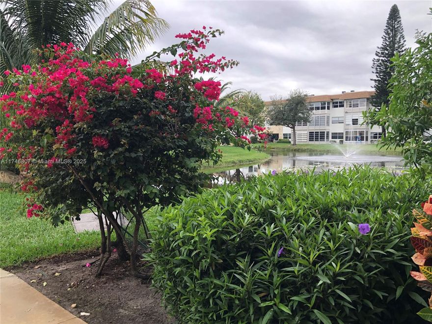 Adult Community, well maintained 1bed/1bath.
Great View to garden area, Impact windows, Closed Balcony, Laundry facility, Central A/C 
6 Miles to the Ocean, Pool,