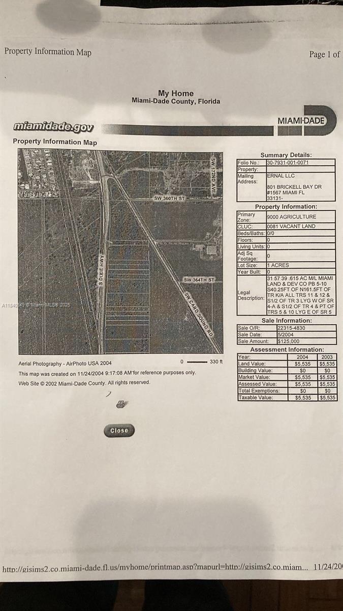 MIAMI LAND & DEVELOPMENT - Land