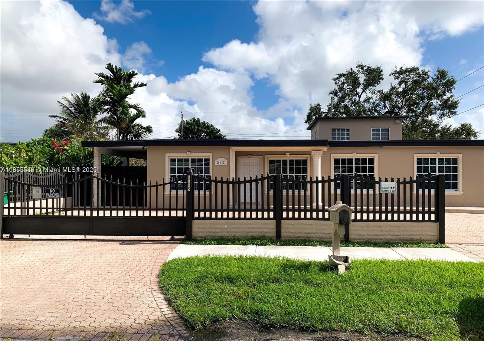 Newly renovated gem in West Miami, just minutes from Coral Gables, Westchester, & 826 Expressway. This spacious home offers an open-concept layout filled with natural light. French doors lead to a resort-style backyard with a pool & expansive covered patio featuring ceiling fans & lighting—perfect for BBQs & evening gatherings. Inside, enjoy modern finishes, renovated bathrooms, & an oversized master walk-in closet. The kitchen features stainless steel appliances, French door fridge, deep sink with pull-down spray faucet, & ample counter space for cooking & entertaining. The gated, paved circular driveway fits up to 6 vehicles & room for a boat/RV. Located in a quiet, family-friendly neighborhood with easy access to schools, dining, & major highways.*OPEN HOUSE SEPTEMBER 6 FROM 1PM-4PM.*