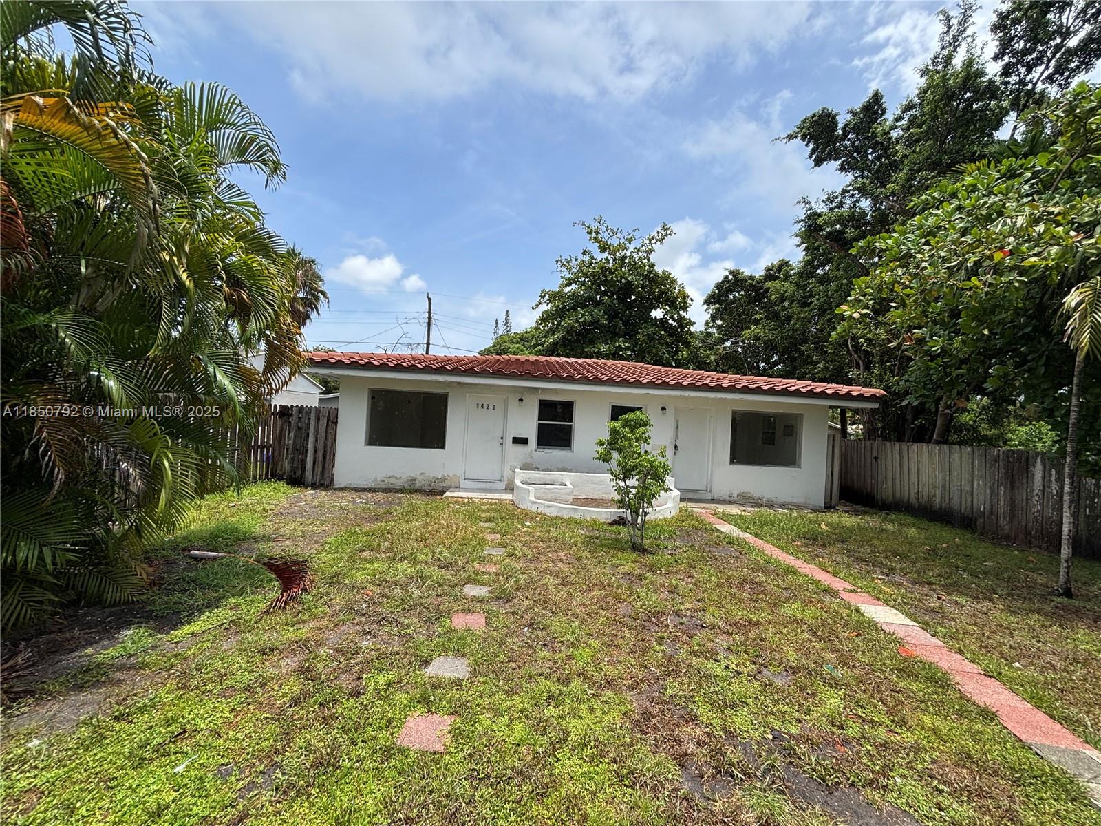Incredible investment opportunity. Zoned for multifamily (Use Code: 08 / 2-9 units), this income-generating property features 2 units, 2 Bedrooms and 1 Bath each. Private fenced back yard for each unit. Access back yard from one of the bedrooms and also from side door. Large fenced front yard. Parkin available for 4 cars. Located just minutes from Sunshine Blv, Galleria Mall, fine dining, shopping, and only 10 minutes from Fort Lauderdale Beach. Vacant and easy to show.