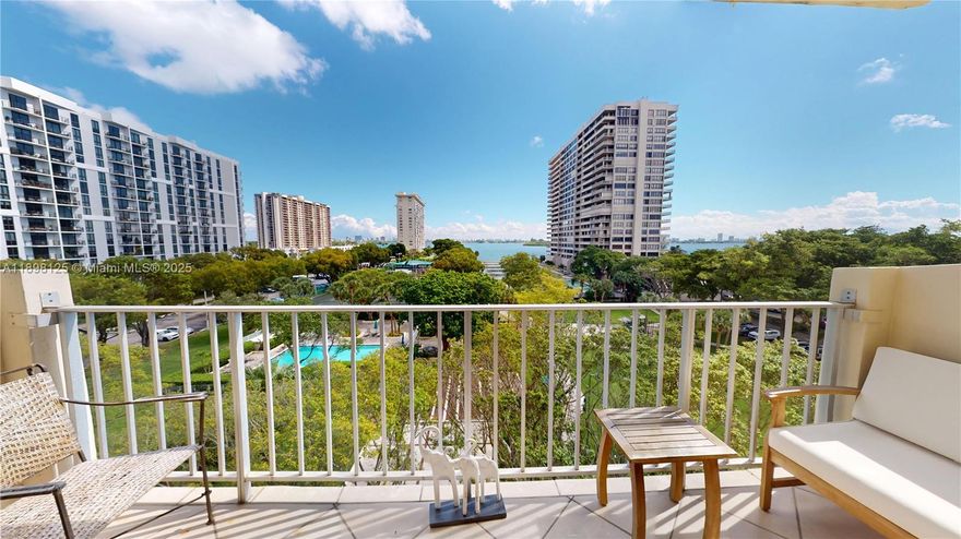 Great value and beautiful view, located at the Jockey Club II, this 2 bedroom, 2 bathroom spacious unit with lush garden and bay views offers dual master bedrooms in a split floor plan and en-suite bathrooms. Ample closet space. Chef's kitchen with cooking island and plenty of storage. Amenities include pool, valet, 22 acre gated community east of Biscayne. Short drive to Bal Harbour Shops, Aventura mall, beach, etc. Easy to show. No rentals first year of ownership. Annual Leases only.