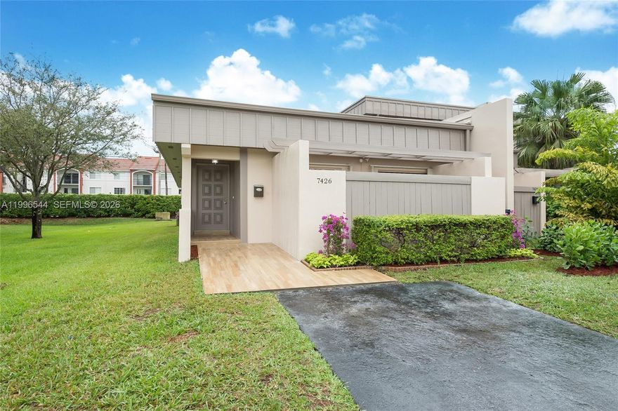 Rarely Available ONE-STORY,  1,466 sq ft corner luxury townhouse villa in Towngate. This totally renovated, centrally located 3-bedroom, 2-bath home boasts a new kitchen, bathroom, flooring, appliances, roof, and AC. Close to Baptist Hospital, Dadeland Mall, Miami Dade Community College, and expressways. Owner looking for long-term tenant with verifiable income and good credit.