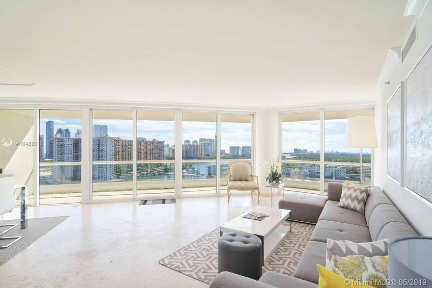 BEAUTIFUL 3 BEDRM/ 3 1/2 BATH UNIT WITH MARBLE FLOORS, CROWN MOLDINGS & EUROPEAN STYLE KITCHEN WITH TOP OF THE LINE APPLIANCES. MAGNIFICENT VIEWS OF THE INTRACOASTAL , OCEAN & CITY. LIVE IN PRESTIGIOUS WILLIAMS ISLAND WITH FULL AMENITIES: 3 RESTAURANTS, 16 TENNIS COURTS, MARINA, WALK/JOG PATH, 27,000 SQ FT STATE OF THE ART SPA, COURTESY BUS, KIDS PLAYGROUND, DOGGIE PARK, AND SO MUCH MORE....