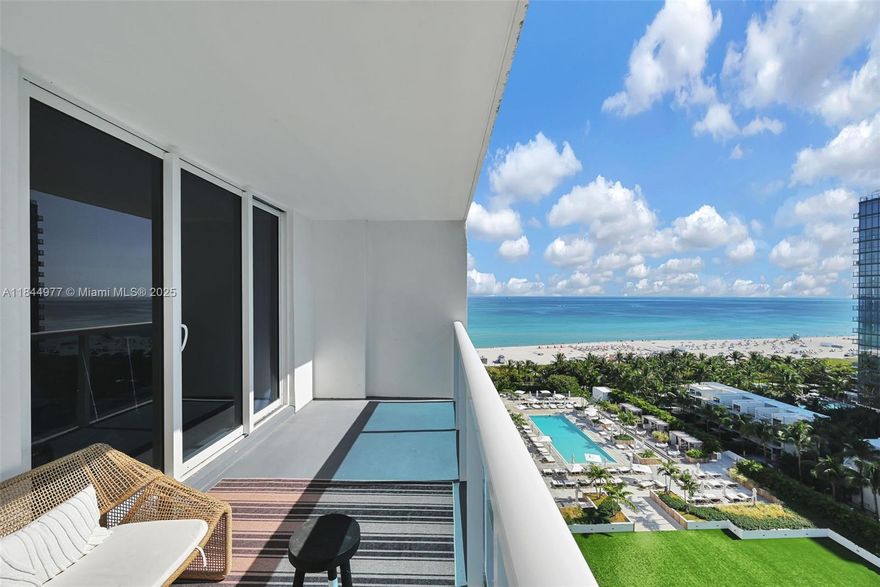 Recently renovated 2-bedroom, 2-bath unit with stunning ocean views, located in one of South Beach’s most sought-after oceanfront resorts. The rent includes cable, WiFi, water, and valet parking with one assigned space.
Live the resort lifestyle at Roney Palace, which shares its building with the luxury 1 Hotel. Residents enjoy exclusive access to top-tier amenities, including three oceanfront pools, a hot tub, full beach service, and a variety of high-end dining and wellness options. On-site spots include Habitat, STK South Beach, Planthouse Organic Café, Watr at the Rooftop, SoulCycle, Anatomy Gym, a luxury spa, salon, and designer retail boutiques.