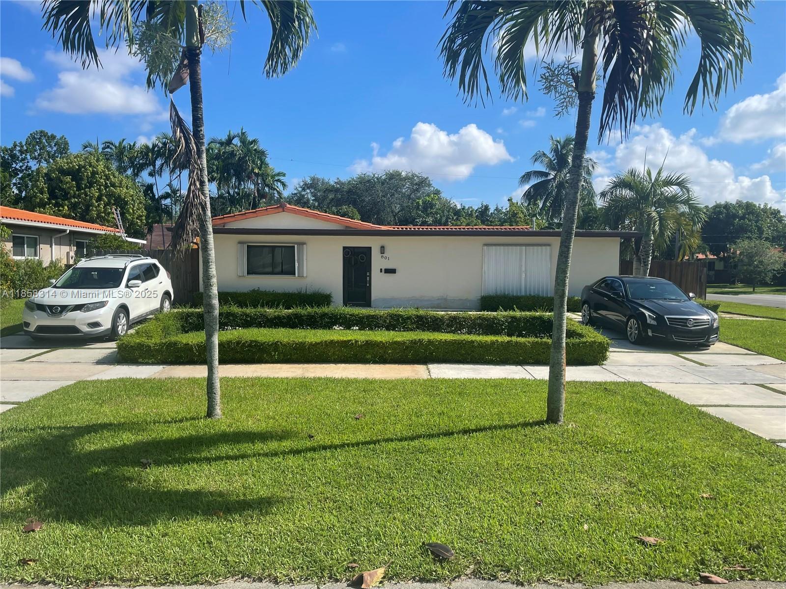 Beautifully updated 3-bed, 2-bath open concept home with oversized den in the heart of Miami Springs’ Bird Section. Featuring classic-meets-modern finishes, tile throughout, updated kitchen/baths, impact doors/shutters, and new KitchenAid appliances including gas stove. Custom closets, natural light, and pool views from nearly every area. Spacious backyard with gazebo (electric), smart 3-zone sprinkler system, mosquito repellent tank, large shed, and ample corner lot with parking for boat/golf cart. Equipped with Nest, Ring, ADT, and new washer/dryer. Close to top schools, highways, and Miami hot spots. Family-friendly community with parks, markets, and recreation.