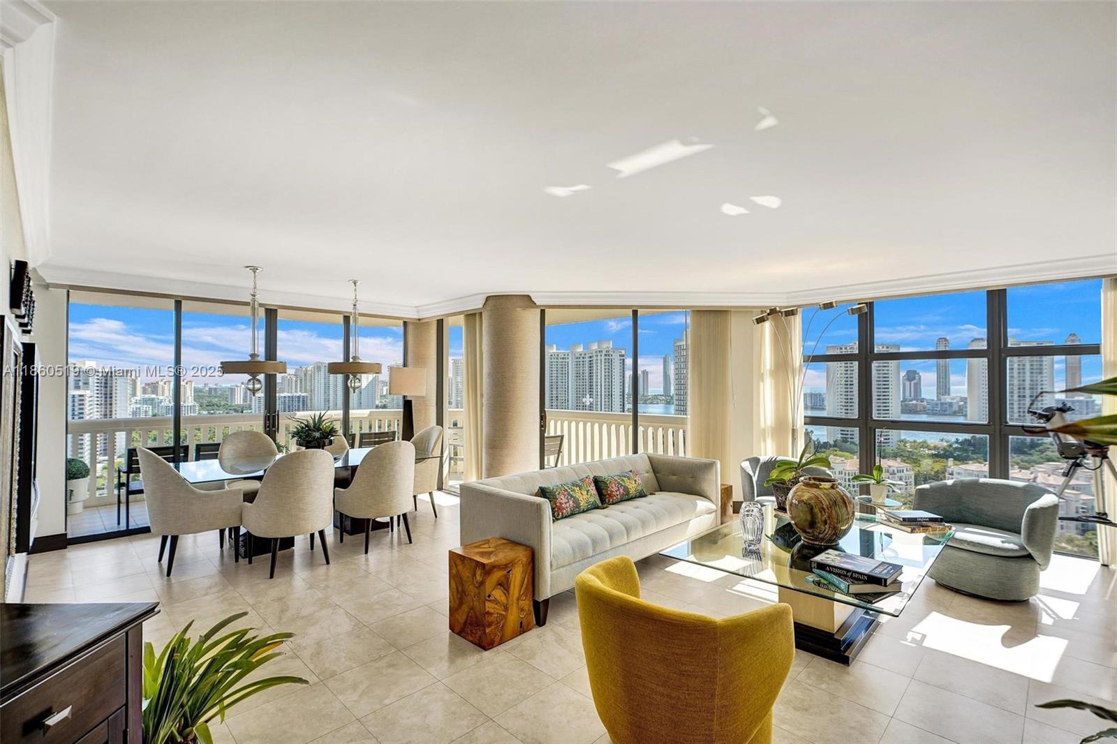 Experience timeless elegance in this beautifully renovated 3-bedroom, 2.5-bath residence, fully furnished and move-in ready. With panoramic views of the ocean, Intracoastal, and tranquil lakefront, every detail reflects sophistication and craftsmanship. Located on prestigious Williams Island, residents enjoy a 27,000 sq. ft. European-style spa, indoor pool, 15 tennis and 4 pickleball courts, three fine dining restaurants, resort-style pool with service, deep-water marinas, scenic walking paths, dog park, playground, and an active social calendar. Enhanced by 24/7 security and valet, this residence offers not just a home, but a lifestyle of refinement, prestige, and resort-style luxury.