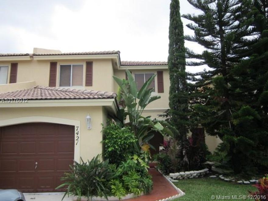 2 story Townhouse for Rent, tile floors downstairs and carpeted upstairs.  All bedrooms upstairs plus office that can be used as a 4th bedroom. Garage was converted to work room plus storage area. New electric range will be installed upon rental of property, Covered rear terrace, laundry room, 2 outdoor storage closets.