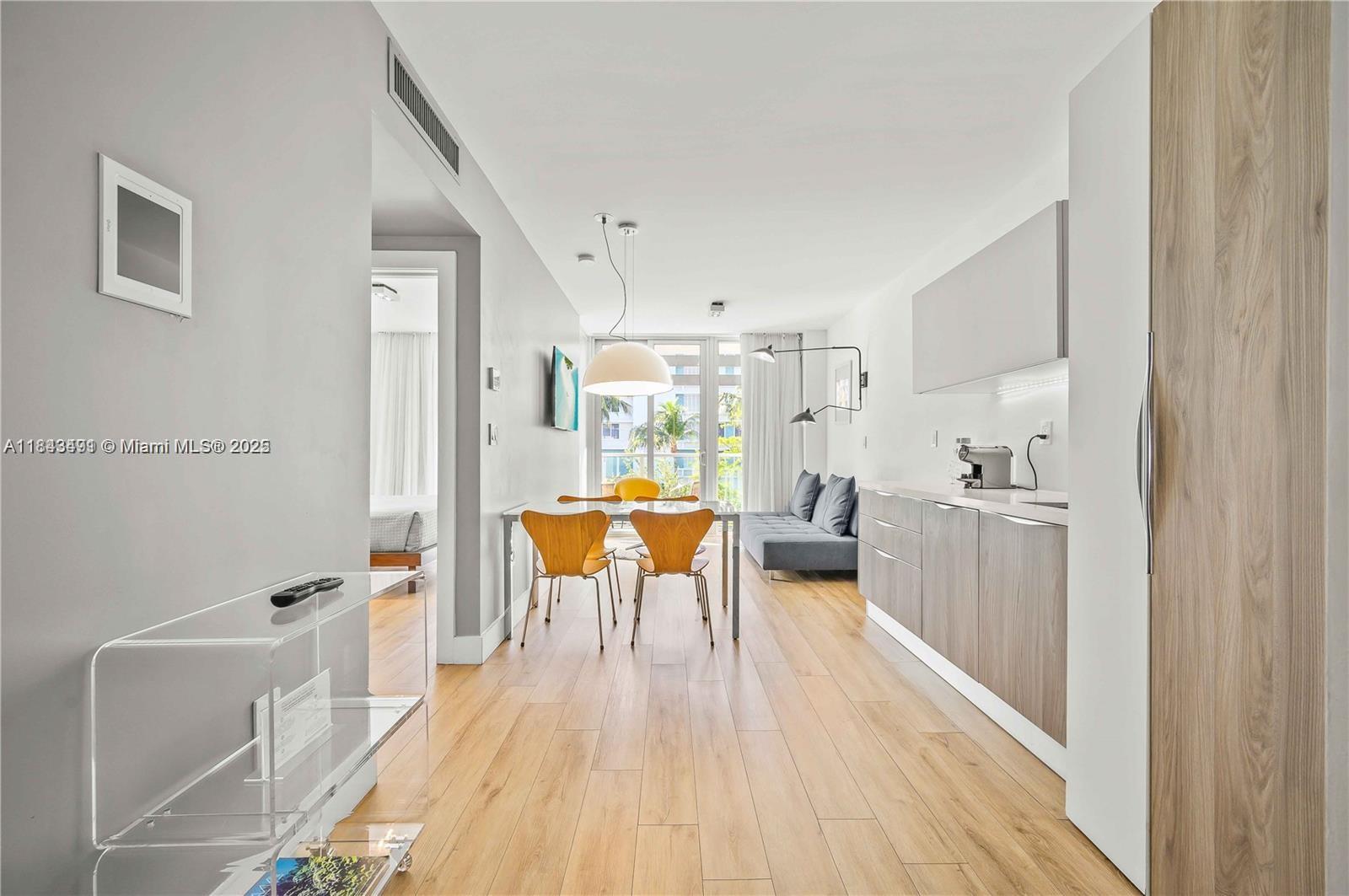 Modern and fully furnished 1-bedroom condo-hotel in the heart of South Beach—ideal for those seeking both lifestyle and rental income. Features include a kitchenette, dining and sitting areas, smart TVs, Wi-Fi, and a pull-out sofa. This legal condo-hotel offers strong occupancy rates and an on-site rental program. Short-term rentals are only allowed through the hotel program. Owners may use the unit up to 180 days per year. A solid option for cash buyers looking for an income-producing Miami getaway. Financials available.