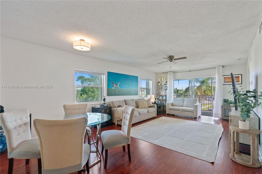 Bright 3rd-floor corner apartment featuring 2 bedrooms, 2 bathrooms, and a master walk-in closet. Impact Windows (hurricane proof). Spacious terrace and floating floors throughout. Conveniently located near pharmacies, restaurants, and shopping centers. Just 3 minutes from North Palm Beach Country Club with golf, tennis, and dining. Close to Anchorage Park and 12 minutes to Juno Beach and Jupiter Dog Beach. NO AGE RESTRICTIONS & PET-FRIENDLY