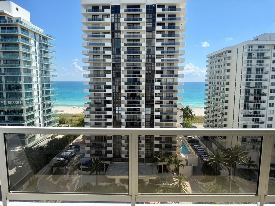 Emerge in Miami Beach living at this 14th floor large 1,070 sq. ft. 1 bedroom with in suite full bath corner condo with oversize glass balcony at the SEACOAST 5700 on Millionaire's Row. No neighbors on bedroom side. Walk in closet. 1/2 bath at entry way. Enjoy modern appliances, Granite counter tops and wood cabinet with open concept counter top overlooking dining and living room. Accordion shutters for peace of mind. Maintenance includes water, A/C maintenance & A/C electricity , highspeed internet and free Wi-Fi in common areas. 1 assigned covered parking space and 1 storage on same floor. Waterfront heated pool & BBQ deck with new furniture. Meeting, party and office/work desk rooms. 24hrs valet service & security. Pet friendly building. Can rent condo 1 year at a time immediately. Corner unit no neighbors on 1 side.