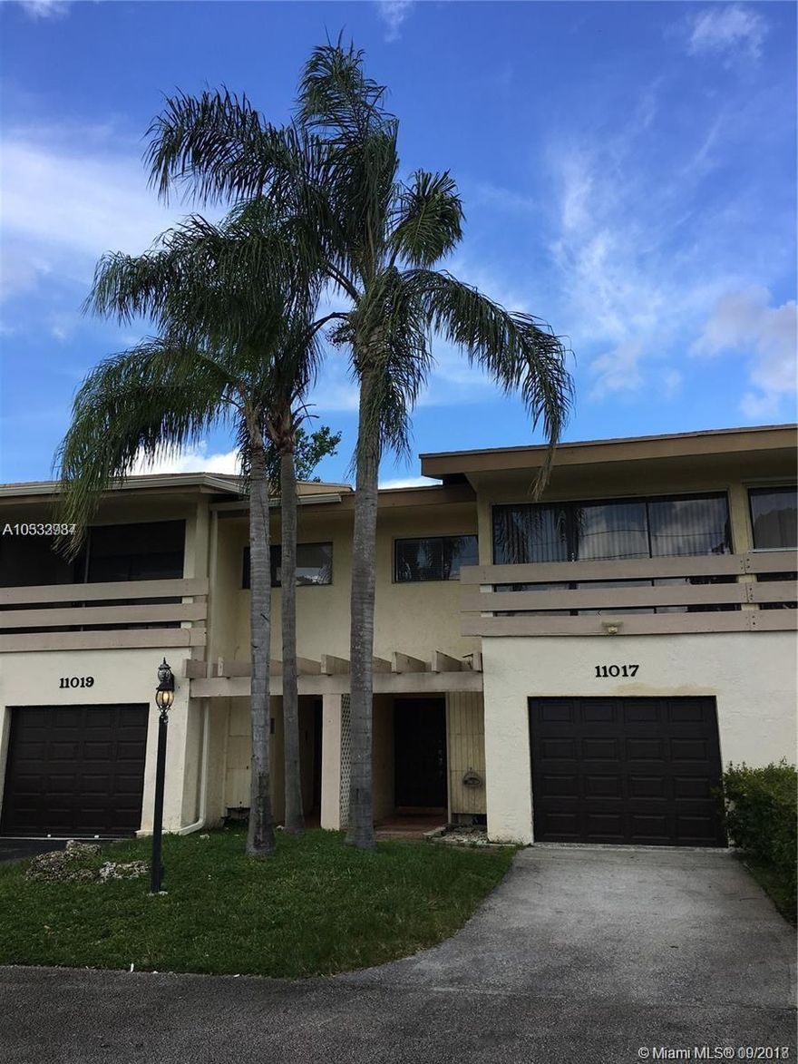 Great for Investors or first time buyers!! Townhouse in a quiet neighborhood. All tile floors, open concept kitchen, living room, dining room area. Lovely natural wood staircase leads to the up stairs portion of the townhouse where you will find spacious 3 bedrooms and 2 bathrooms. Kitchen has brand new stainless steel appliances. Bathrooms have been updated and balconies have been converted for larger rooms. Total living area is approx. 2000sf. but is reflected as 1774 in the county register. Washer/ Dryer area, fenced in backyard patio with 8'X8' storage unit. Garage has A/C which can be used as office, playroom or 4th bedroom. FHA loans Welcome. Property can be rented right away. Seller motivated!! Bring your offer.