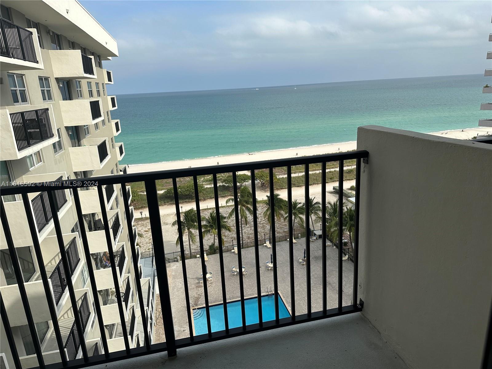Gorgeous DIRECT FRONT OCEAN VIEW!!!! Impact glass windows. Very spacious floor plan ONE large bedroom with 2 Full bathrooms. *Bonus: washer and dryer in the unit. Can be rented furnished or unfurnished. The apt is very well maintained and comes with a custom made Murphy bed (must stay) for extra guests.Full service building with security desk at lobby, exercise room, heated pool, cable & high-speed internet and onsite management.rge walk in closet. Impact windows, tile floors, Lobby Attendant 24 hour , gym . One parking space in garage **Walk everywhere! Restaurants,To houses of worship, Publix, CVS, Bal Harbour Shops, shopping, Surfside community center. Call L/A for showings.Tenant Ocupied until 31st of July. This rent is yearly.